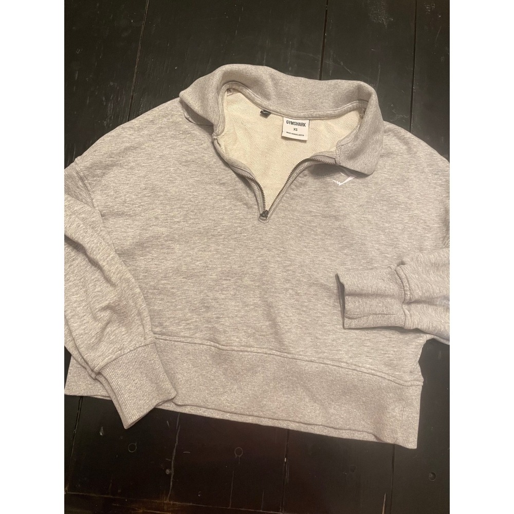 Gymshark Phys Ed Cropped Sweatshirt Grey Long Sleeve Weightlifting Club